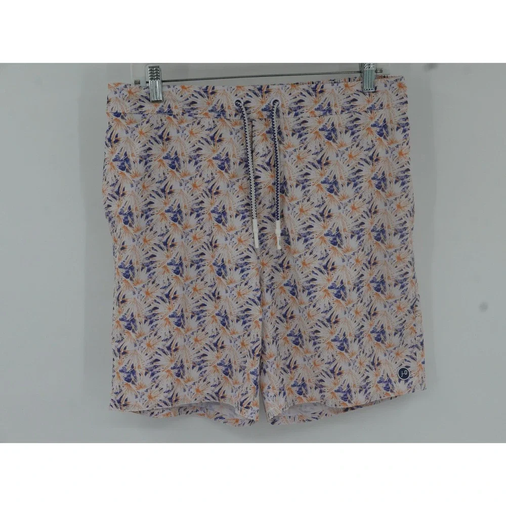 Johnnie-O Swim Shorts Floral Print Multicolor Lined Drawstring Men's M 34